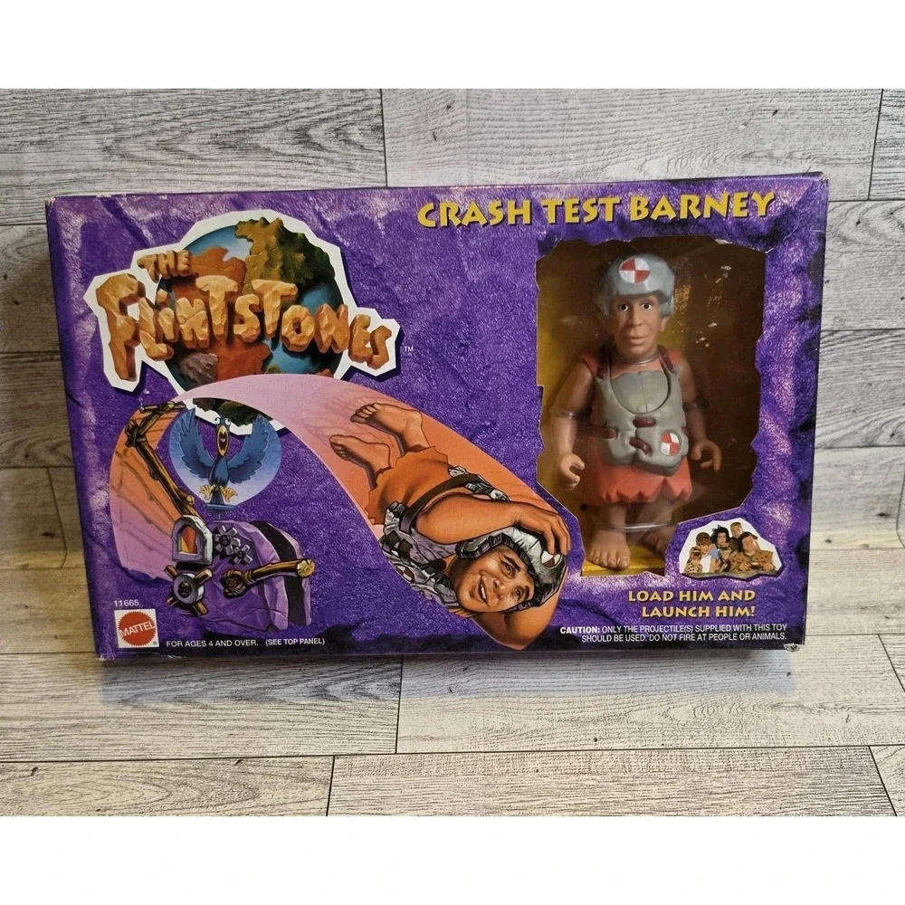 Vtg 1993 Mattel New Crash Test Barney Box‎ Damage 11665